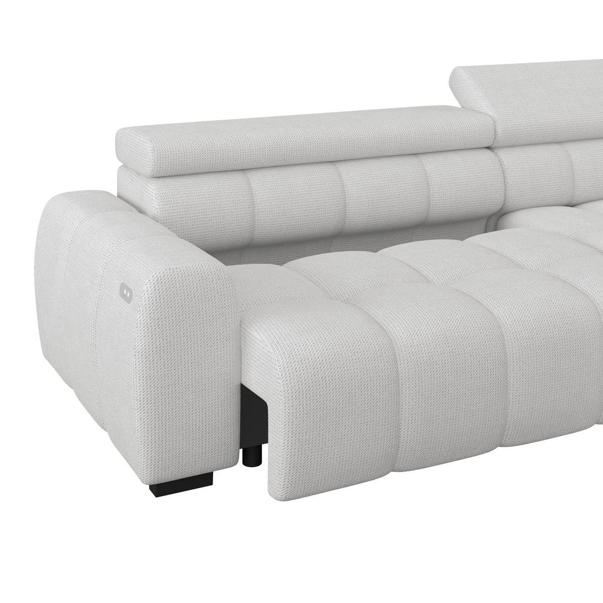 ECKSOFA Greige Webstoff  - Greige/Schwarz, Trend, Kunststoff/Textil (285/168cm) - Livetastic