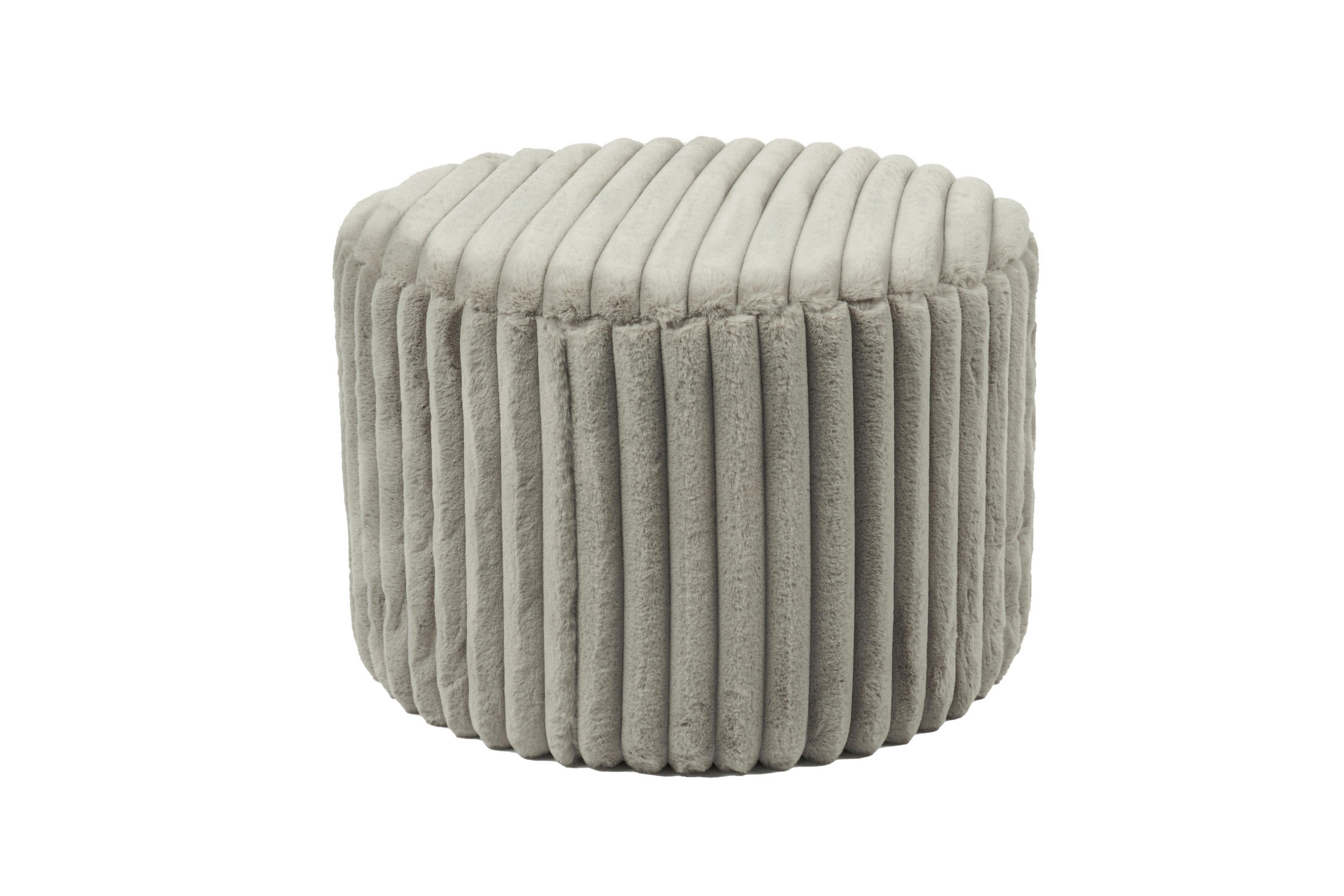 HOCKER Cord, Plüsch Hellgrau  - Hellgrau, MODERN, Kunststoff/Textil (55/38/55cm) - Livetastic