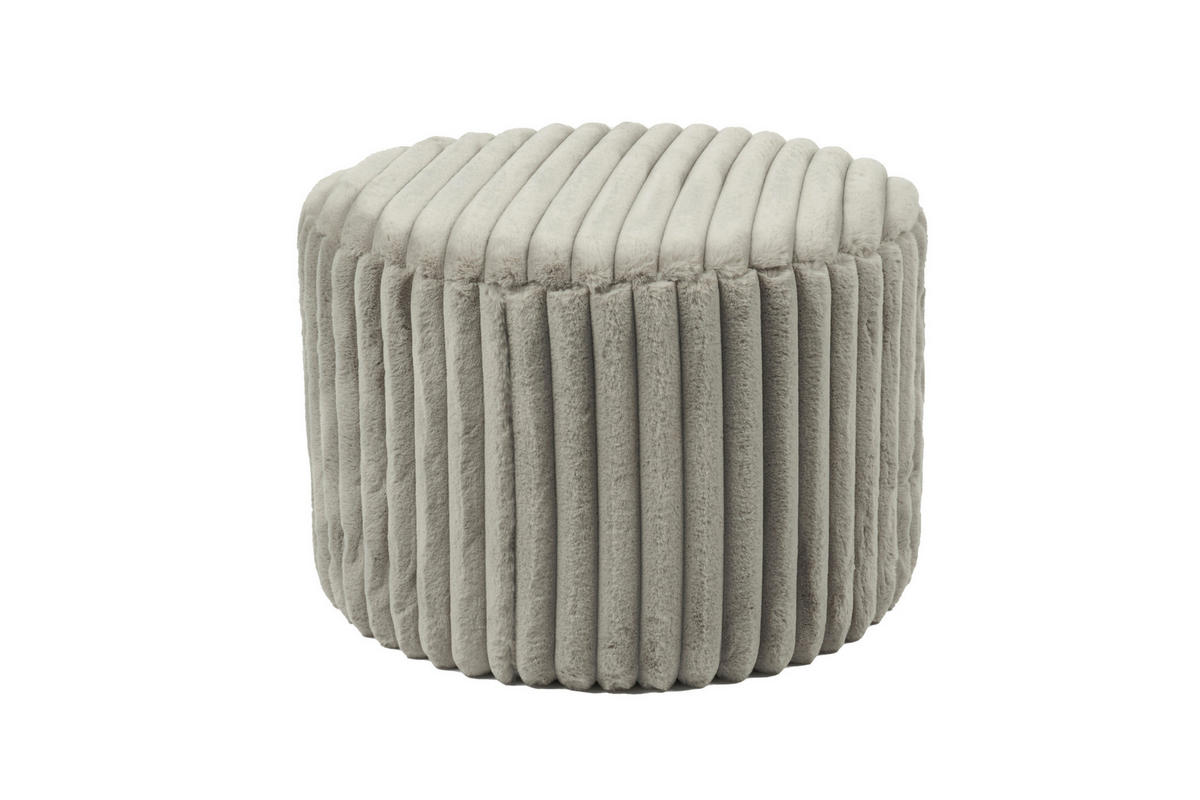 HOCKER Cord, Plüsch Hellgrau  - Hellgrau, MODERN, Kunststoff/Textil (55/38/55cm) - Livetastic