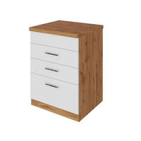 SCHUBKASTENUNTERSCHRANK 60/85/60 cm  in Weiss  - Chromfarben/Weiss, Modern, Holzwerkstoff/Metall (60/85/60cm) - Held