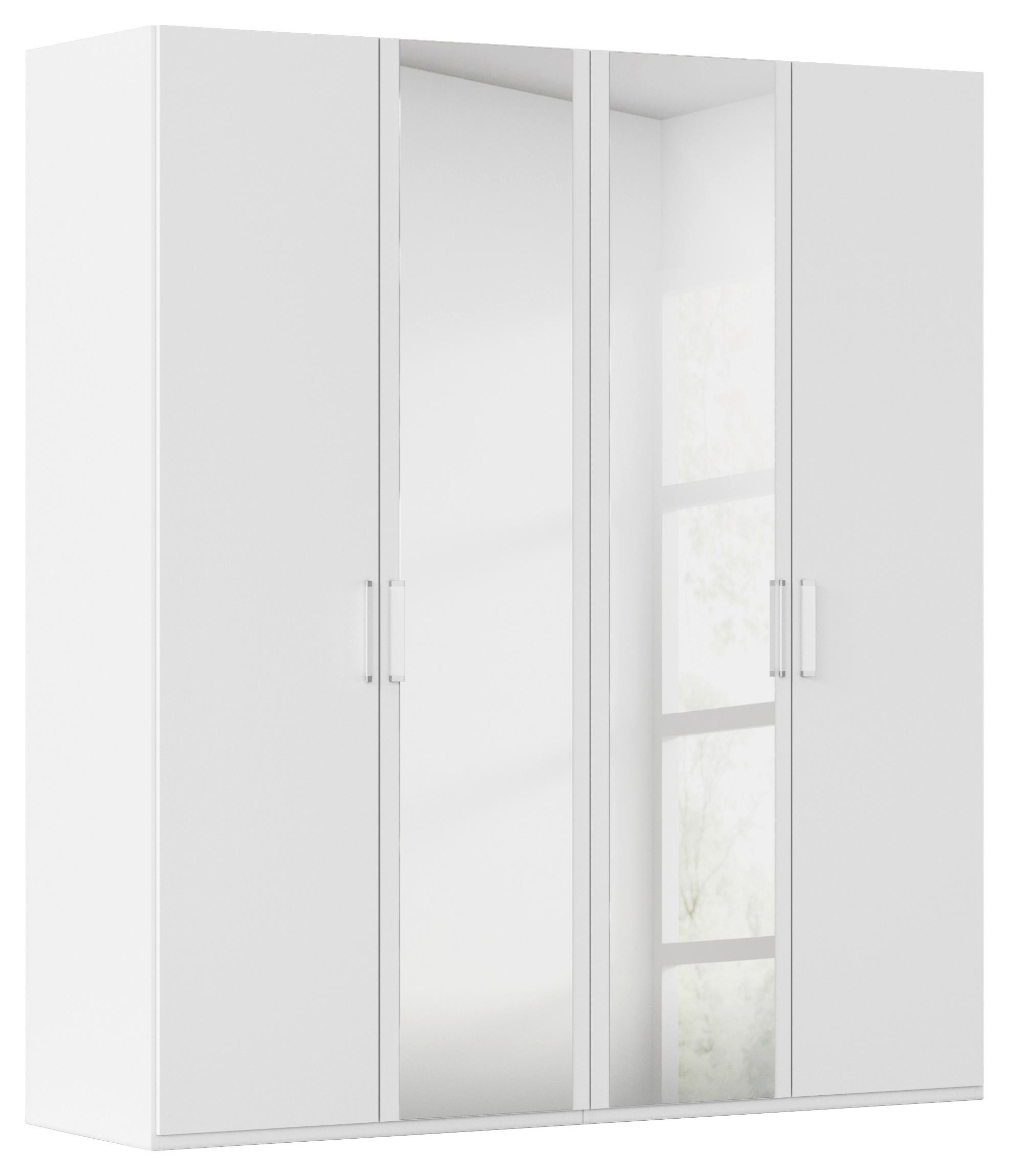DREHTÜRENSCHRANK 201/223/60 cm 4-türig Weiß  - Weiß, Design, Glas/Holzwerkstoff (201/223/60cm) - Novel