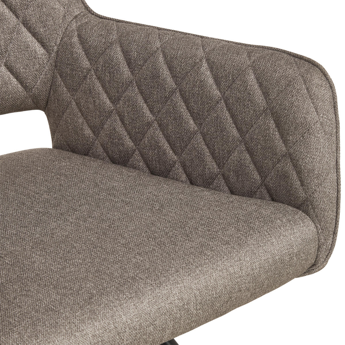 ARMLEHNSTUHL  in Eisen Leinenoptik  - Hellbraun/Schwarz, KONVENTIONELL, Holz/Textil (57/85.5/60cm) - MID.YOU