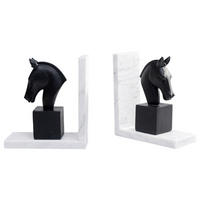 BUCHSTÜTZE - Schwarz/Weiß, KONVENTIONELL, Kunststoff/Stein (36/21/8cm) - Kare-Design