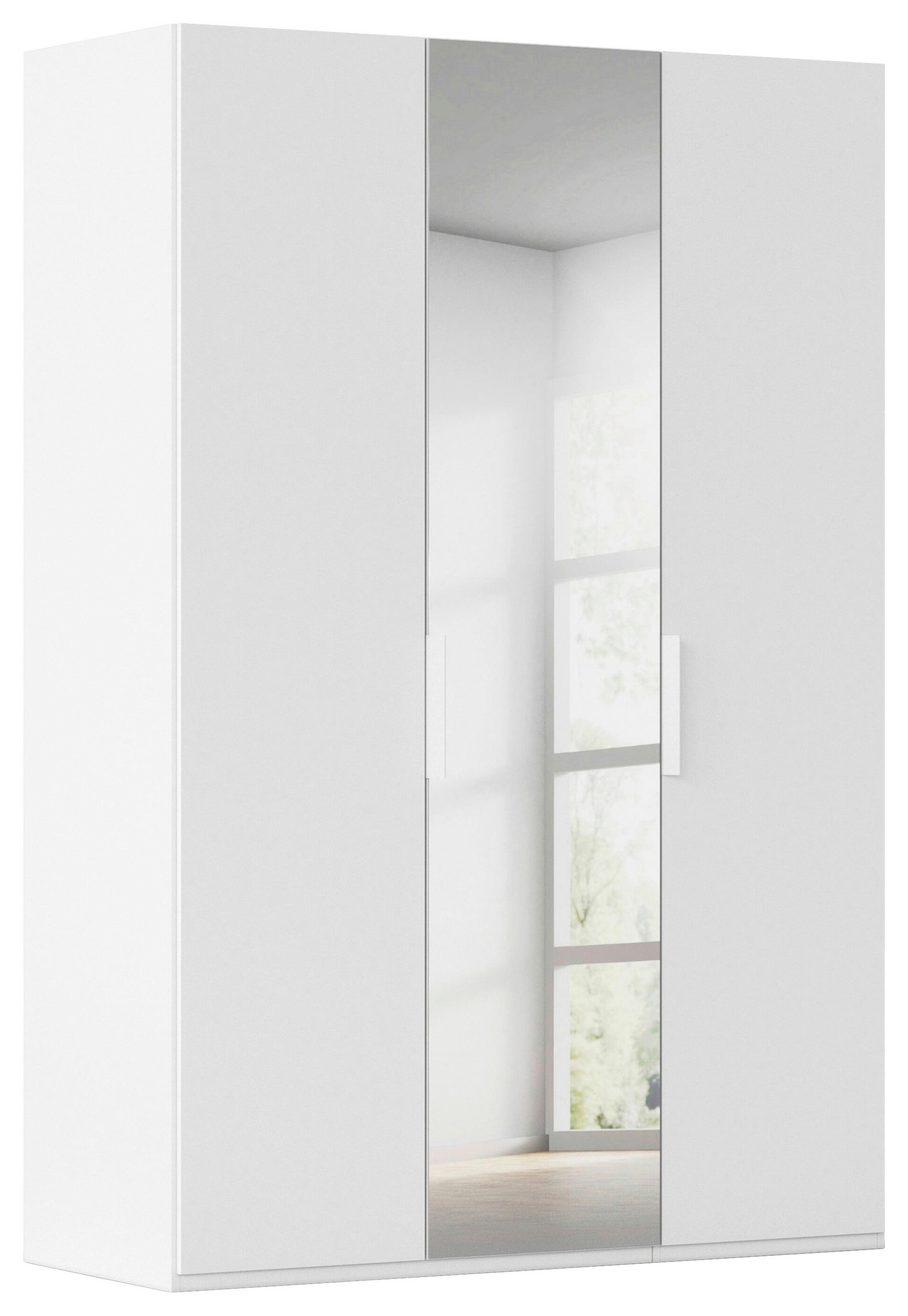 DREHTÜRENSCHRANK 151/235/61 cm,  in Weiß, 3-türig  - Weiß, Basics, Glas/Holzwerkstoff (151/235/61cm) - Novel