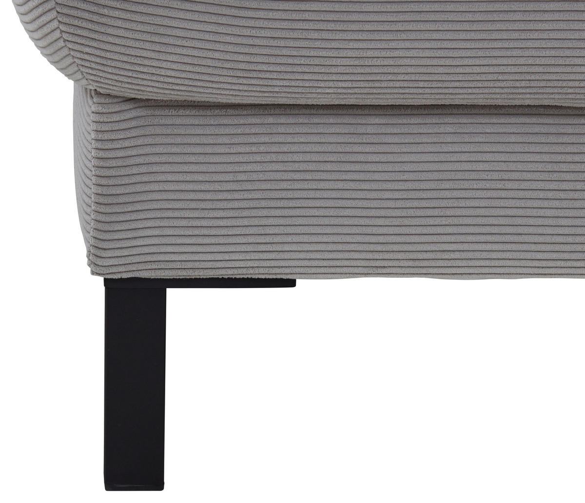 ECKSOFA in Cord Grau  - Schwarz/Grau, Design, Holzwerkstoff/Textil (272/217cm) - Pure Home Comfort
