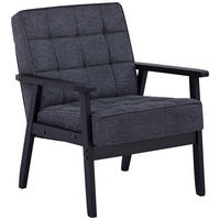 SESSEL in Webstoff Grau  - Schwarz/Grau, Design, Holz/Textil (64/77,5/67cm) - Ti'me