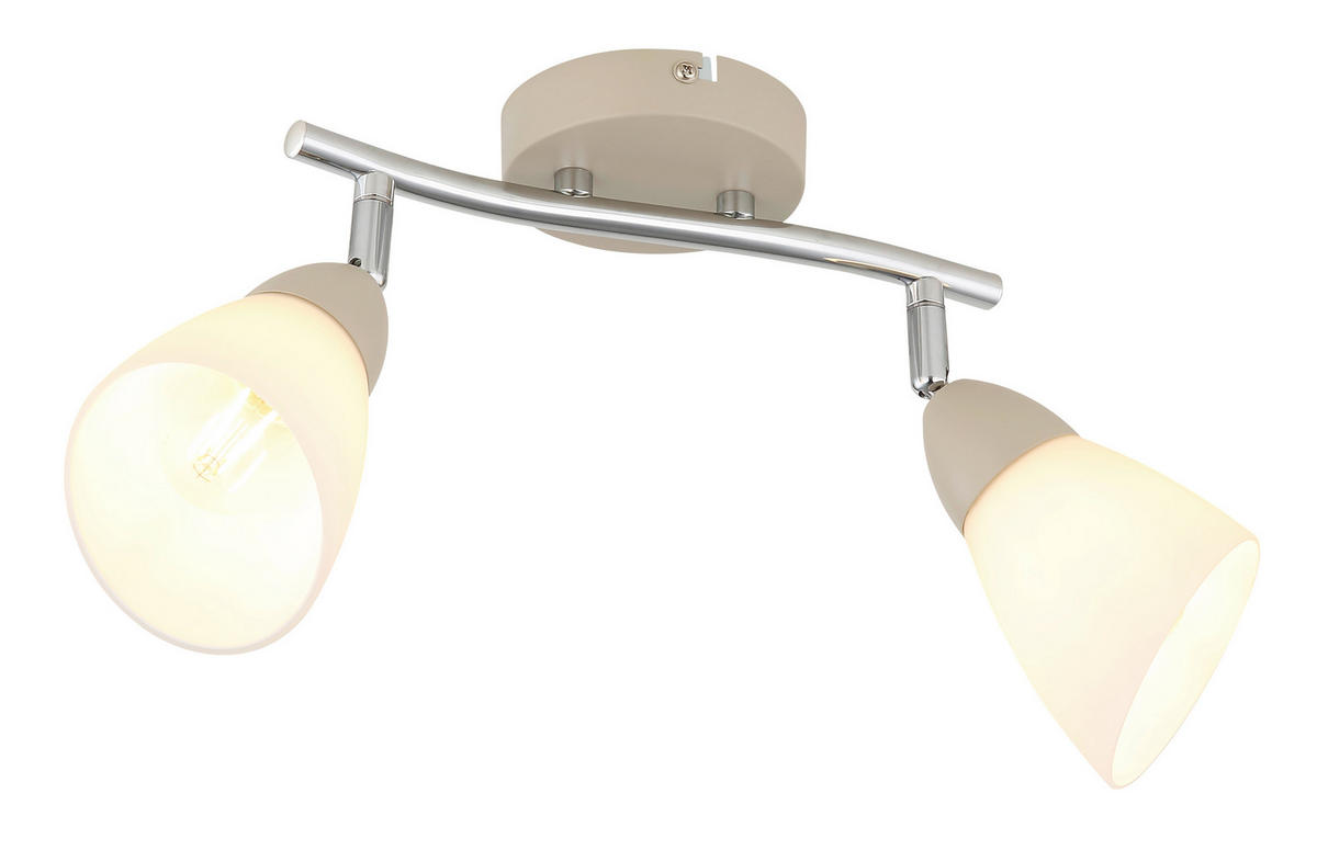 STRAHLER Paula 25/10/21 cm  - Sandfarben/Chromfarben, Design, Glas/Metall (25/10/21cm) - Globo