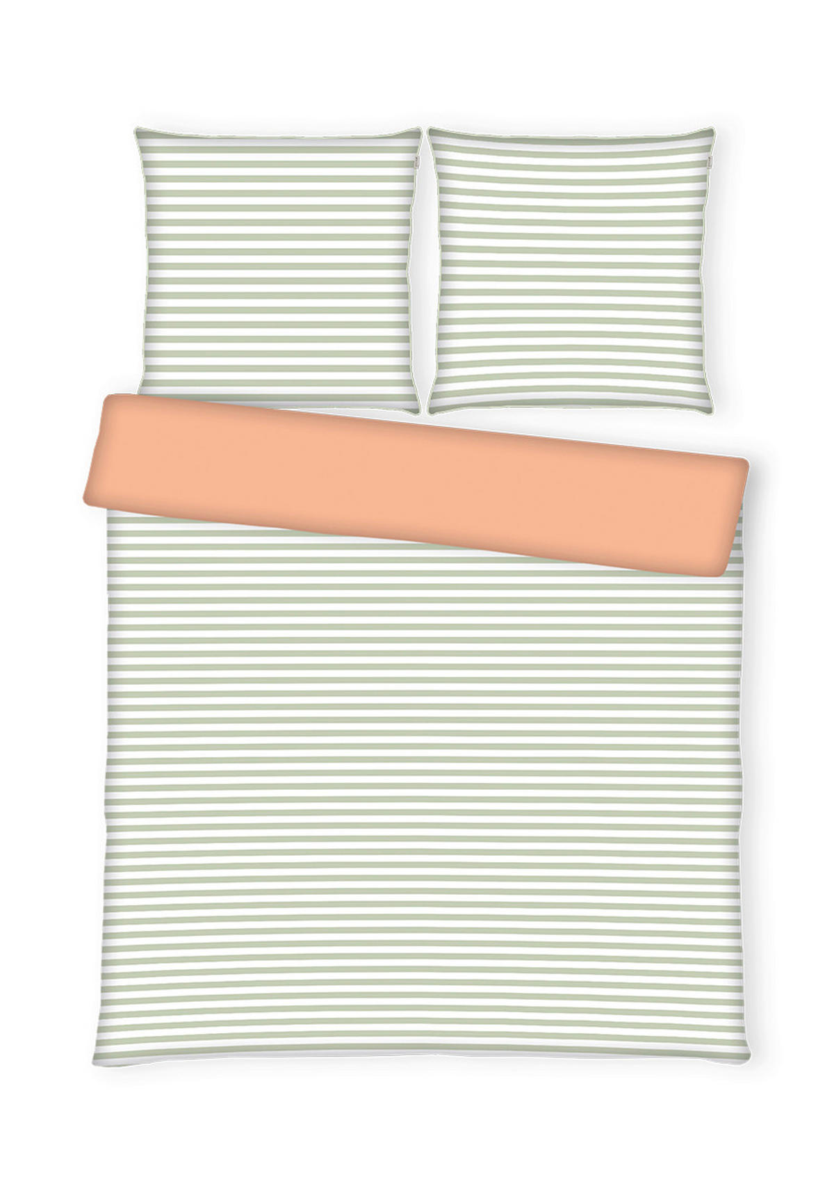 WENDEBETTWÄSCHE Perkal 200/220 cm  - Orange/Grün, Basics, Textil (200/220cm) - Tom Tailor