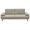 3-SITZER-SOFA in Leder Ecru  - Ecru/Schwarz, Design, Leder/Metall (222/86/104cm) - Dieter Knoll
