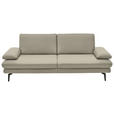 3-SITZER-SOFA in Leder Ecru  - Ecru/Schwarz, Design, Leder/Metall (222/86/104cm) - Dieter Knoll
