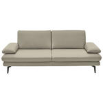 3-SITZER-SOFA in Leder Ecru  - Ecru/Schwarz, Design, Leder/Metall (222/86/104cm) - Dieter Knoll
