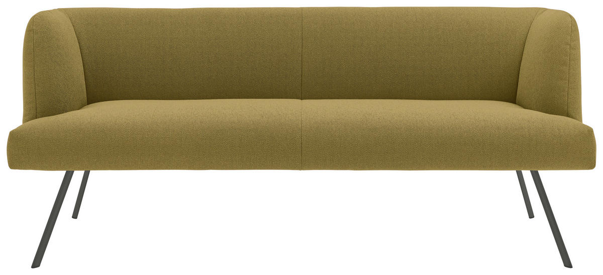 SITZBANK in Metall, Textil Anthrazit, Grün  - Anthrazit/Grün, Design, Textil/Metall (180/87/64cm) - Venjakob