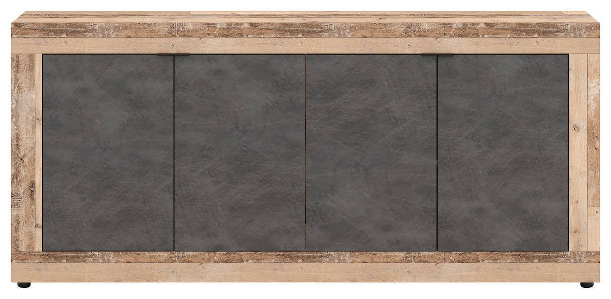 SIDEBOARD  in 180/86/42 cm  - Alteiche/Schwarz, Design, Holzwerkstoff/Kunststoff (180/86/42cm) - MID.YOU