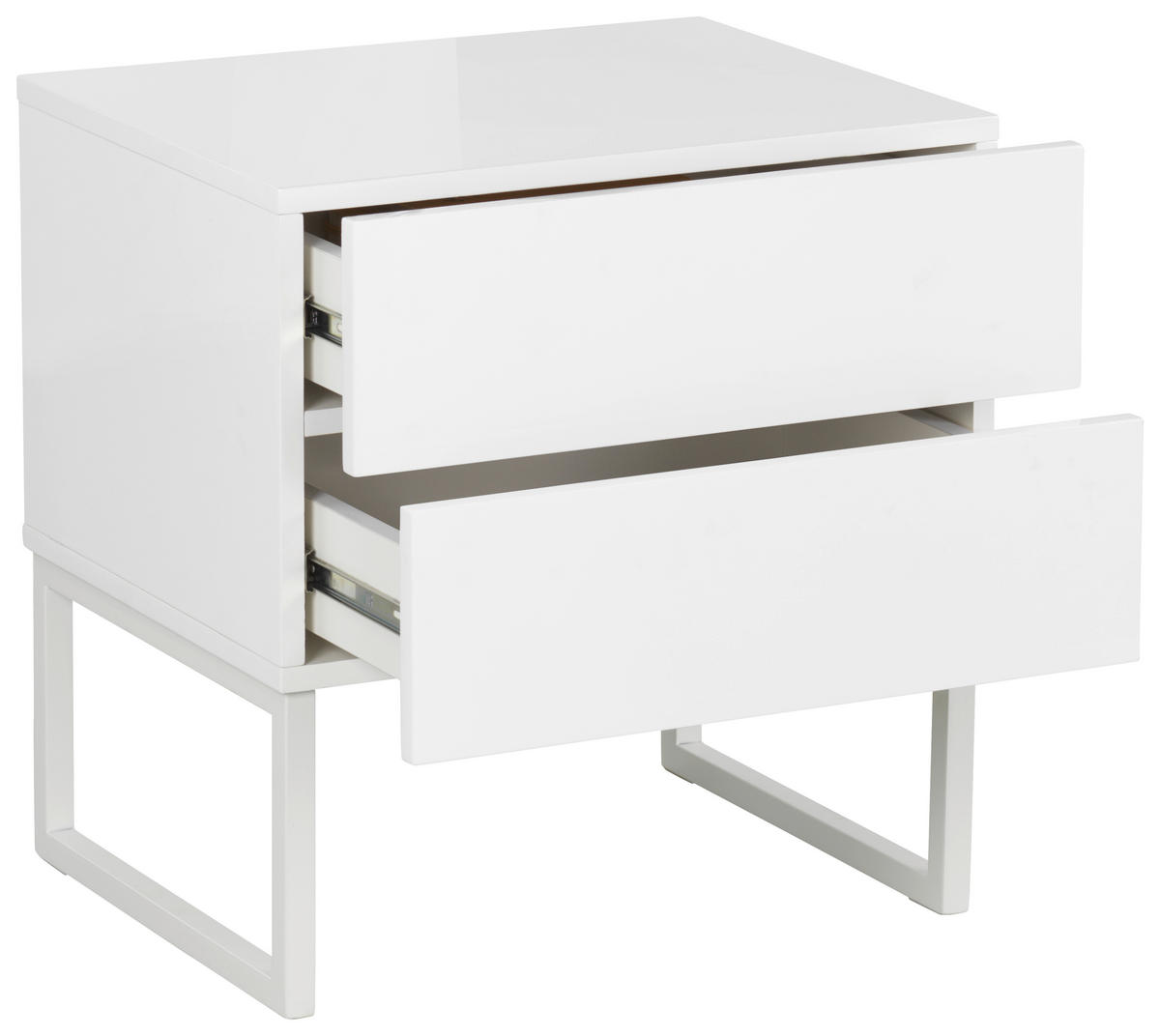 NOČNÝ STOLÍK, biela, 48/50/40 cm - biela, Modern, kov/kompozitné drevo (48/50/40cm) - Livetastic