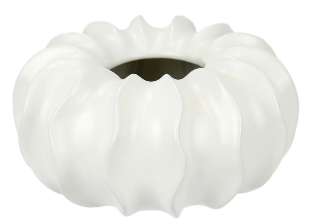 VASE  - Weiß, Basics, Keramik (16/8,5/16cm)