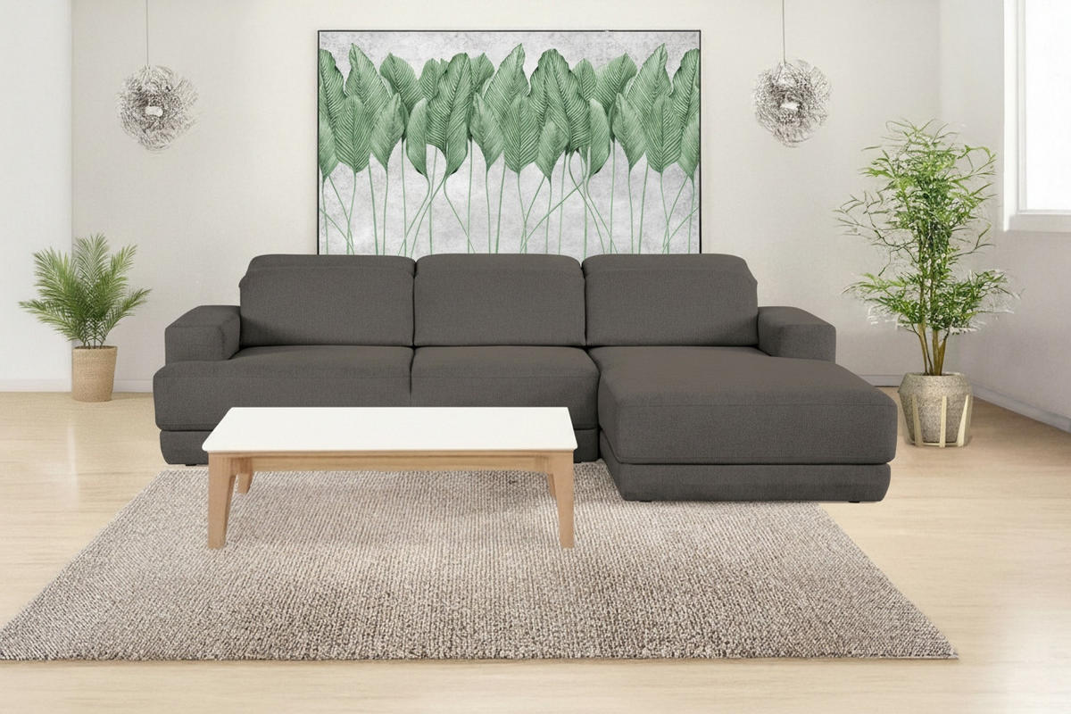 ECKSOFA  in Webstoff Anthrazit  204/293 cm  - Anthrazit/Schwarz, Design, Kunststoff/Textil (204/293cm) - MID.YOU