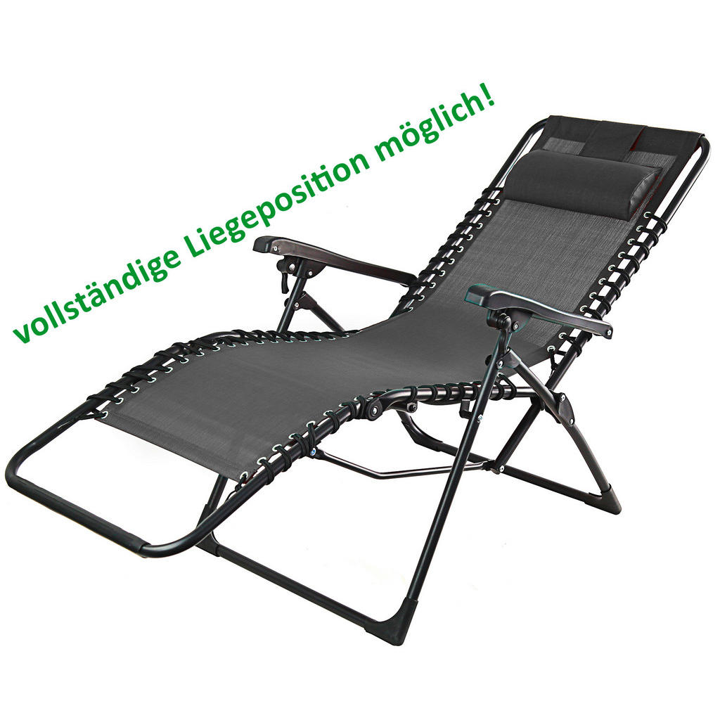 Thumbnail - Ambia Garden Bäderliege, Anthrazit, Kunststoff, 84x109x65 cm, UV-beständig, klappbar, Rückenlehne verstellbar, Gartenmöb...