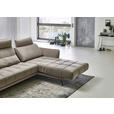 ECKSOFA in Mikrofaser Hellbraun  - Hellbraun/Schwarz, KONVENTIONELL, Textil/Metall (285/178cm) - Carryhome