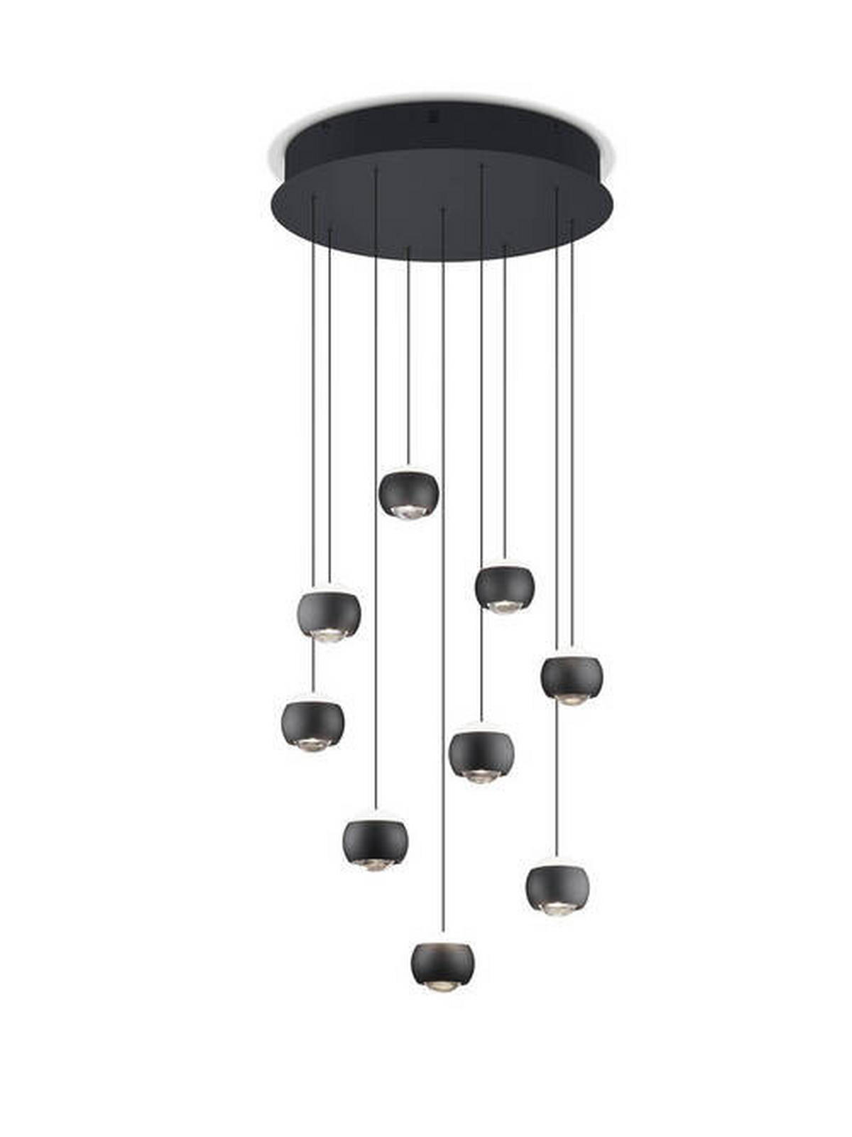ZÁVĚSNÉ LED SVÍTIDLO, 54,0/200,0 cm  - černá/průhledné, Design, kov/plast (54,0/200,0cm) - Trio Leuchten