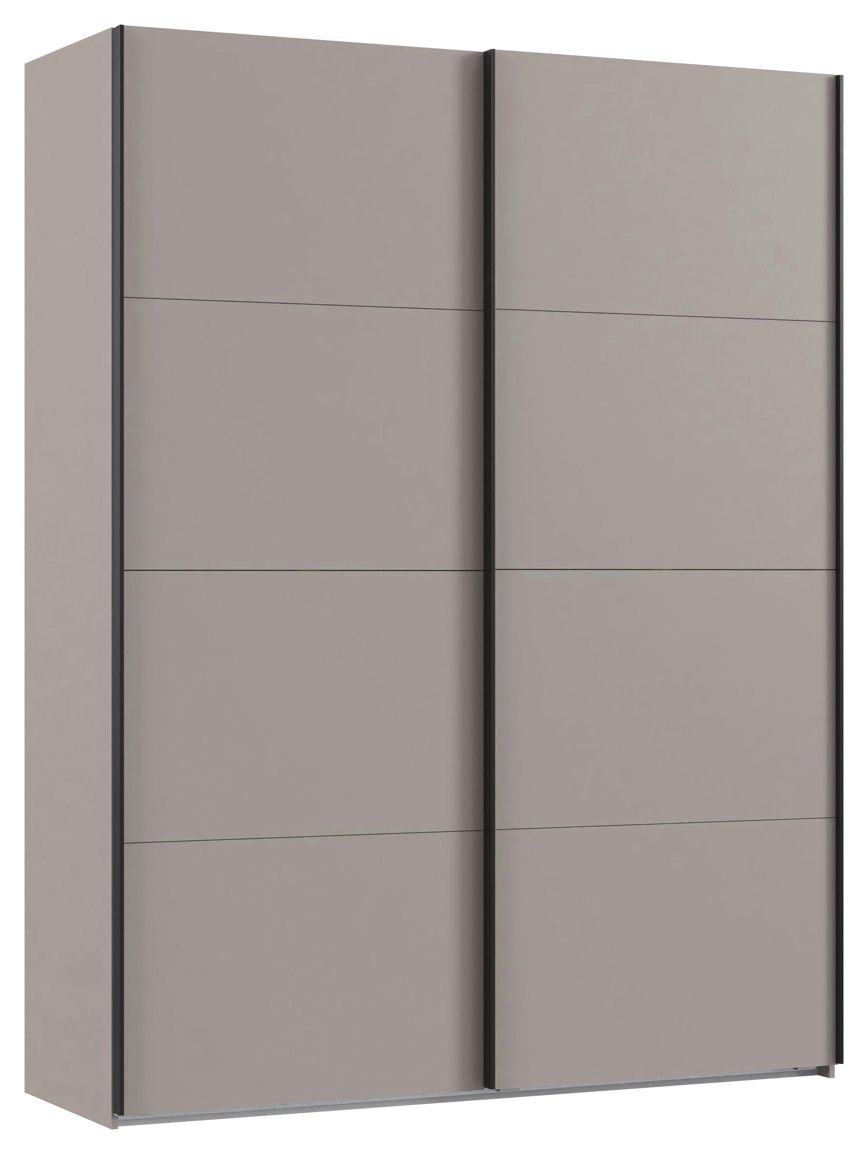 SCHWEBETÜRENSCHRANK  in Grau, Sahara  - Schwarz/Grau, KONVENTIONELL, Holzwerkstoff/Metall (180/236/65cm) - Carryhome