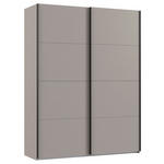 SCHWEBETÜRENSCHRANK  in Grau, Sahara  - Schwarz/Grau, KONVENTIONELL, Holzwerkstoff/Metall (180/236/65cm) - Carryhome