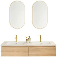 BADEZIMMER 142 cm  - Eiche Bianco/Weiss, Basics, Keramik/Holzwerkstoff (142cm) - Schöner Wohnen