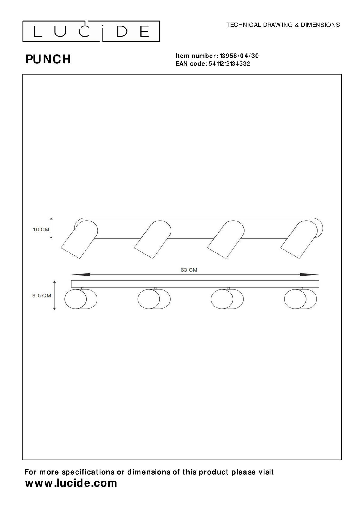 STRAHLER - Schwarz, Konventionell, Metall (63/10.5/10.5cm) - Lucide