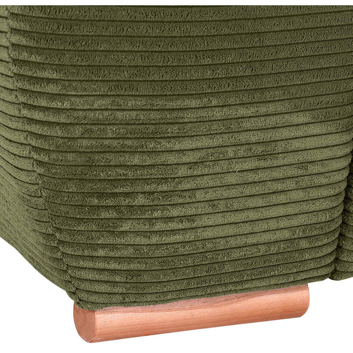 BIGSOFA  in Cord Olivgrün  - Eichefarben/Olivgrün, KONVENTIONELL, Holz/Textil (270/72/109cm) - Carryhome