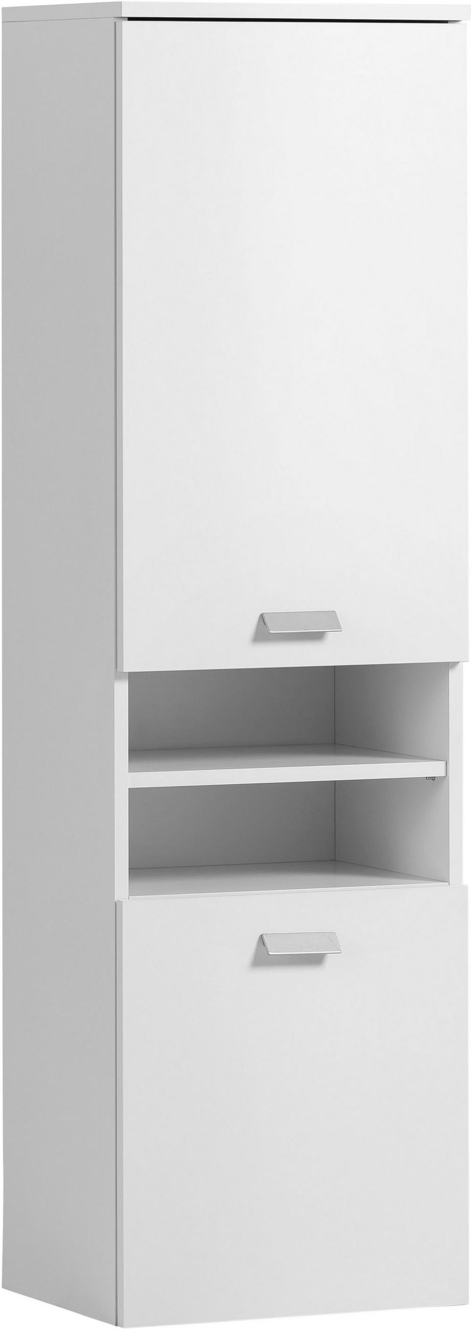 HOCHSCHRANK 40,3/138,3/32 cm  - Silberfarben/Weiß, MODERN, Holzwerkstoff/Metall (40,3/138,3/32cm) - Stylife