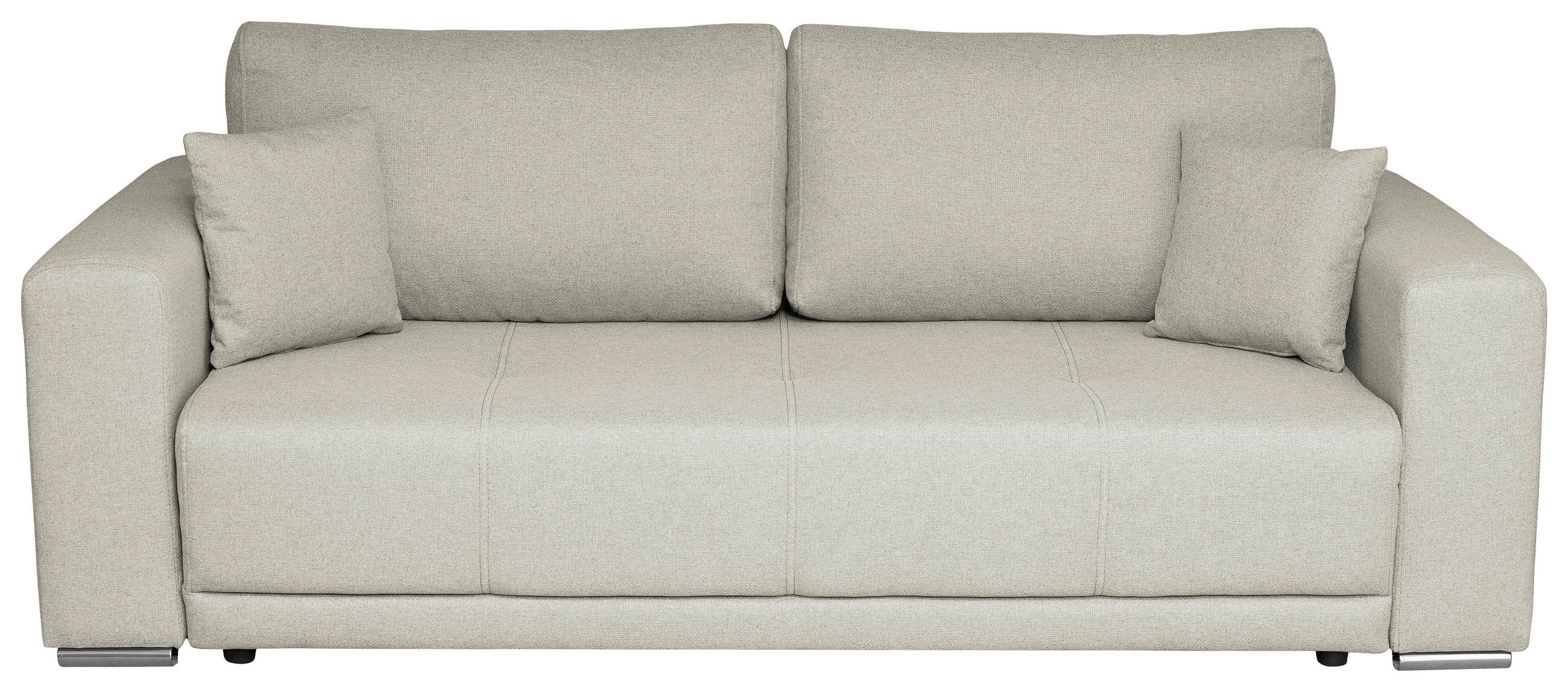 SCHLAFSOFA in Struktur Beige  - Chromfarben/Beige, Design, Kunststoff/Textil (238/77/108cm) - P & B