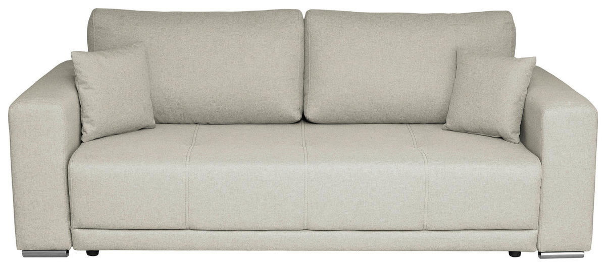 SCHLAFSOFA in Struktur Beige  - Chromfarben/Beige, Design, Kunststoff/Textil (238/77/108cm) - P & B