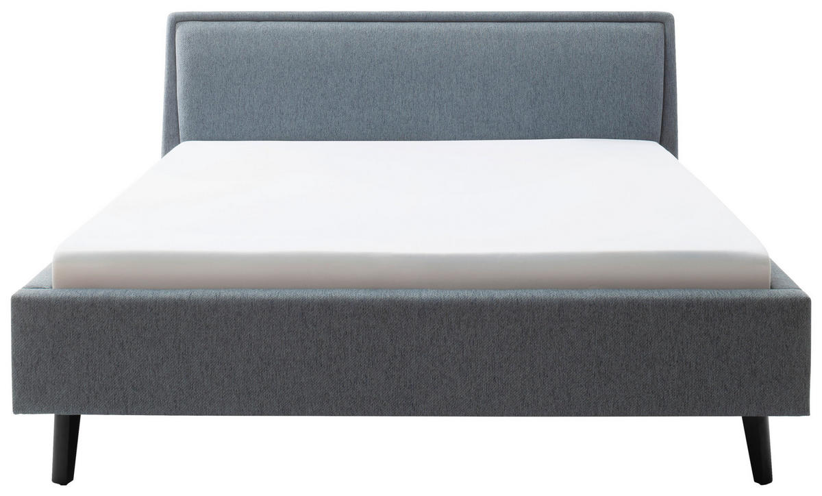 LIT REMBOURRÉ 180/200 cm  in Blau  - bleu/noir, Modern, textile/bois (180/200cm) - Livetastic