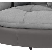 MEGASOFA Lederlook, Mikrofaser Grau, Hellgrau  - Hellgrau/Schwarz, LIFESTYLE, Textil (238/80/140cm) - MID.YOU