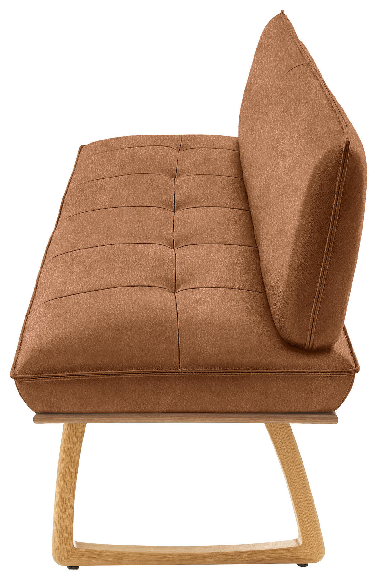 SITZBANK 214/88/66 cm  in Cognac, Wildeiche  - Wildeiche/Eichefarben, Design, Leder/Holz (214/88/66cm) - Koinor