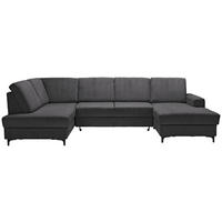 WOHNLANDSCHAFT in Cord Dunkelgrau  - Dunkelgrau/Schwarz, Konventionell, Textil/Metall (185/317/167cm) - Stylife