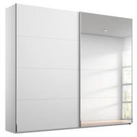 SCHWEBETÜRENSCHRANK 181/236/68 cm,  in Weiß, 2 Tür(en)  - Chromfarben/Weiß, Design, Glas/Holzwerkstoff (181/236/68cm) - Xora