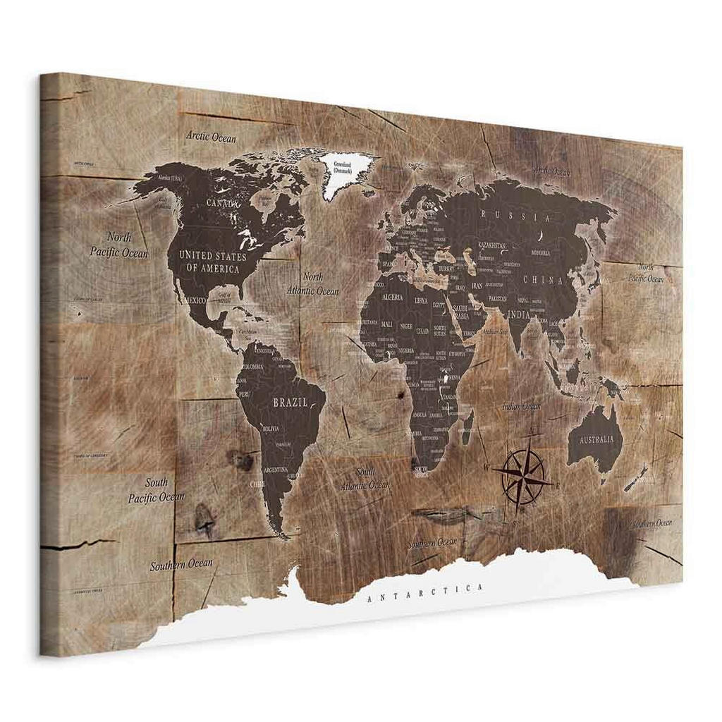 artgeist OBRAZ NA PLÁTNĚ, mapa světa, 120/80/1,2 cm