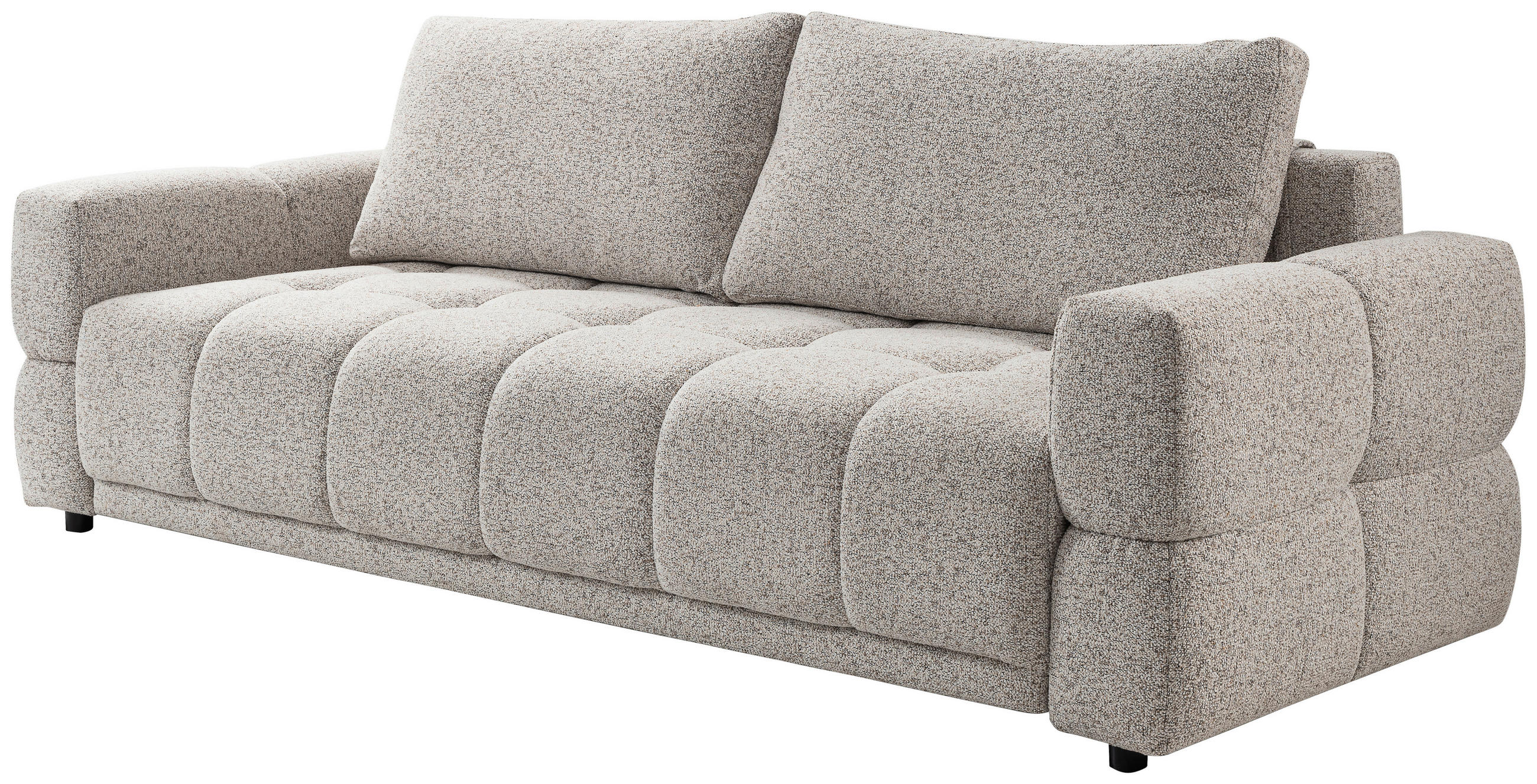 BÄDDSOFFA i greige  - greige/svart, Design, textil/plast (241/72-88/101cm) - Stylife