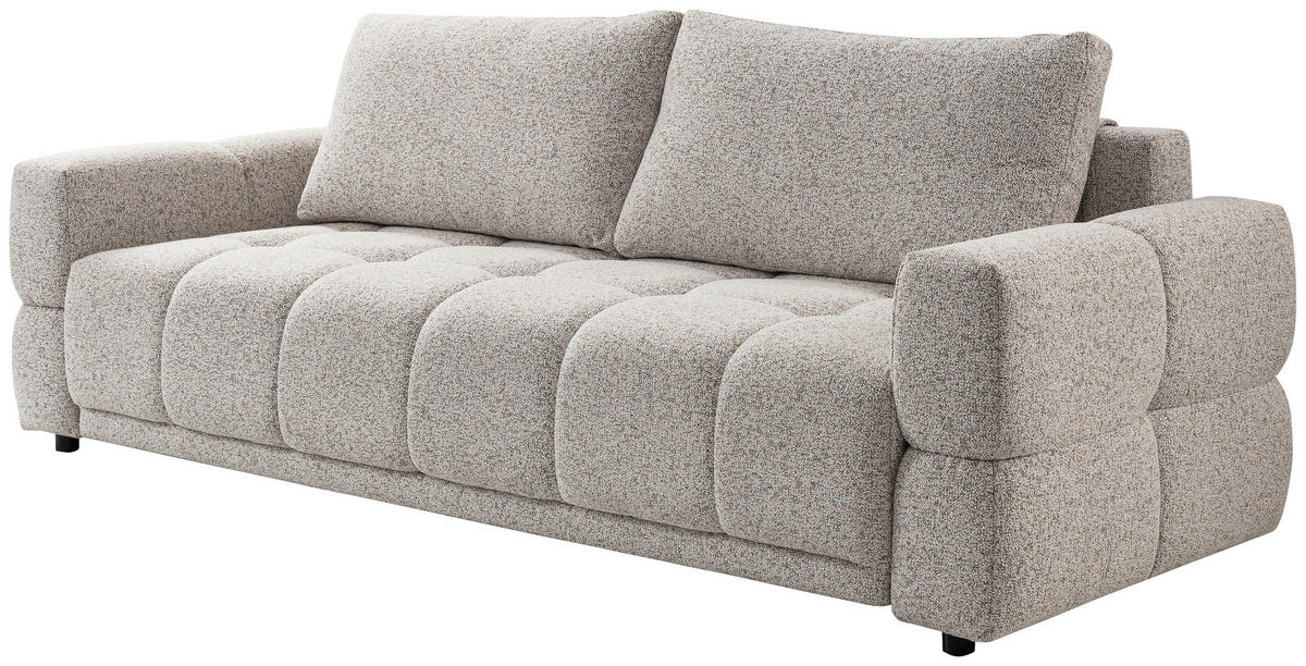 BÄDDSOFFA i greige  - greige/svart, Design, textil/plast (241/72-88/101cm) - Stylife