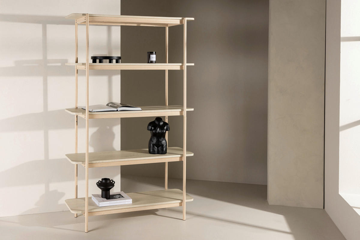 HYLLA i 120/190/40 cm beige  - beige, Modern, metall/trä (120/190/40cm) - Livetastic