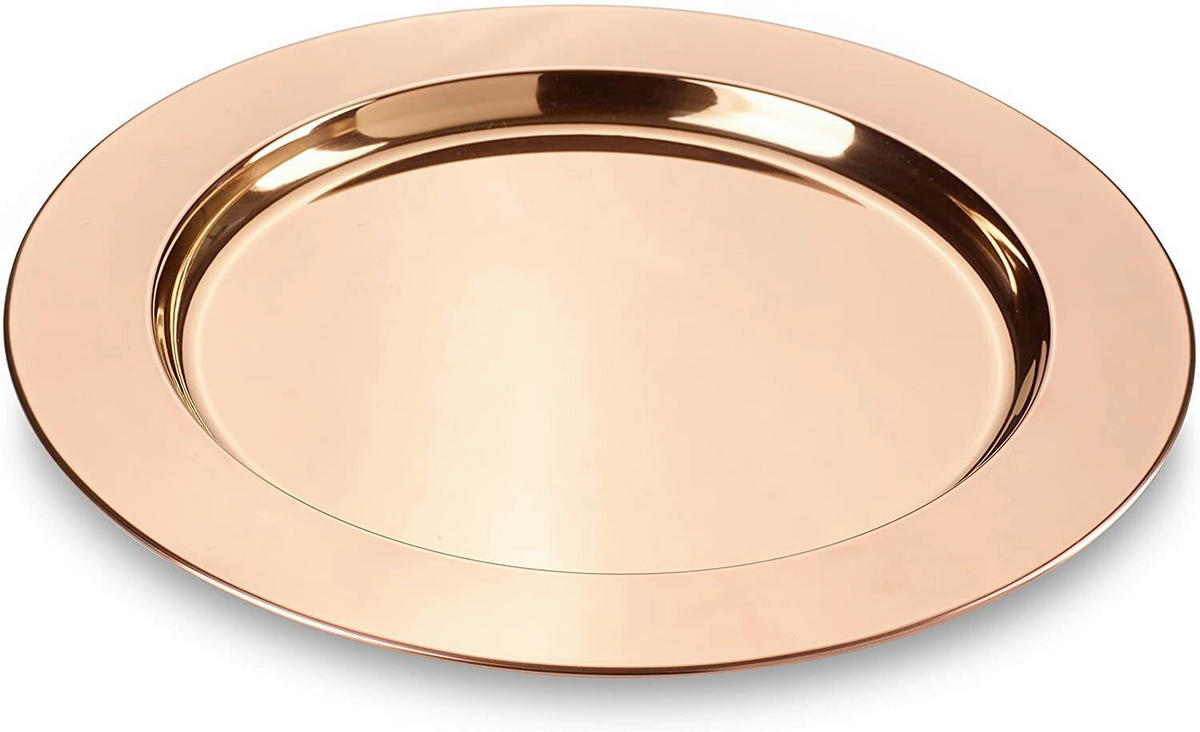 PLATZTELLER Metall 2-teilig  - Kupferfarben, Basics, Metall (33cm) - Echtwerk