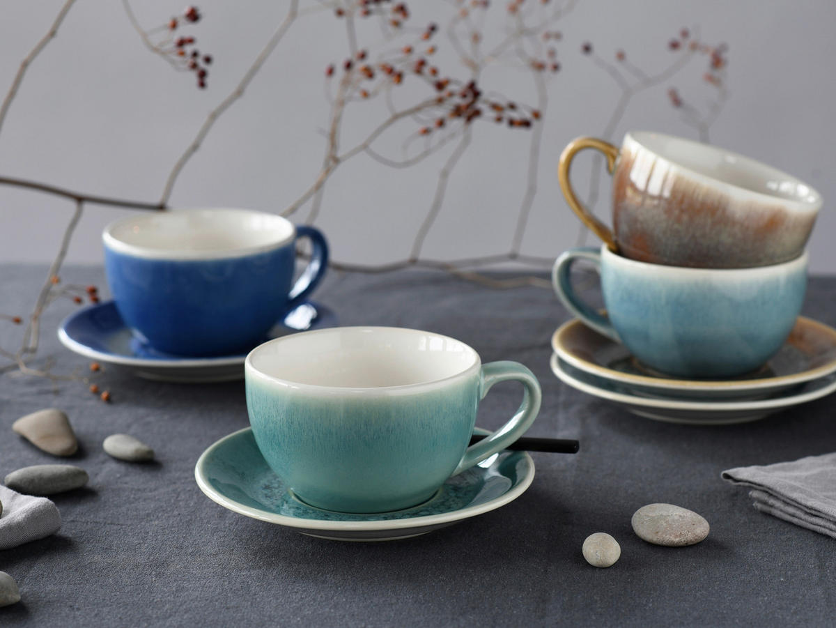 CAPPUCCINOTASSE MIT UNTERTASSE Caldera Mix    - Multicolor, Basics, Keramik - Creatable