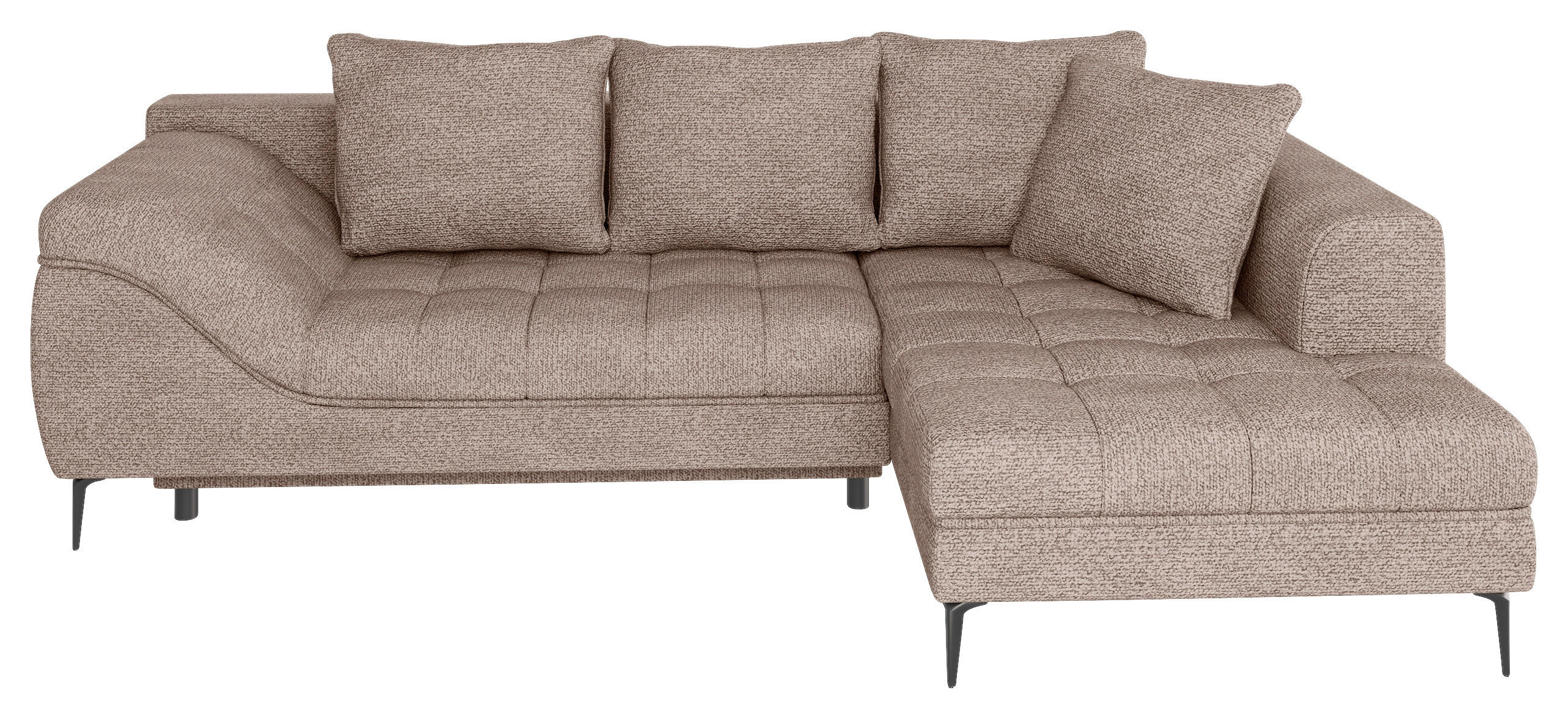 ECKSOFA Braun Struktur, Bouclé  - Schwarz/Braun, Design, Textil (177/276cm) - MID.YOU