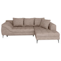 ECKSOFA Braun Struktur, Bouclé  - Schwarz/Braun, Design, Textil (177/276cm) - MID.YOU