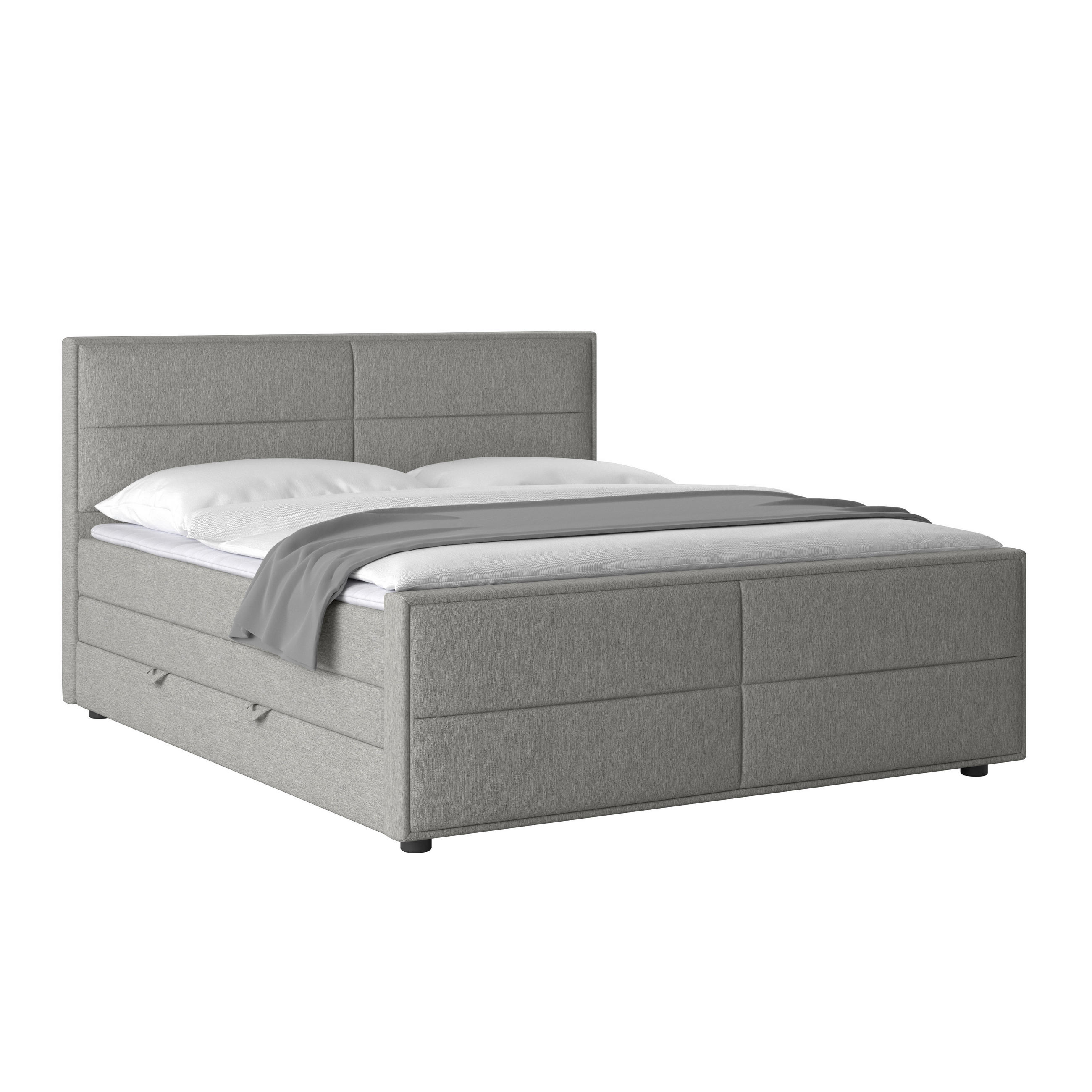 POSTEL BOXSPRING, 180/200 cm, barvy stříbra - barvy stříbra/černá, Moderní, kov/karton (180/200cm) - MID.YOU