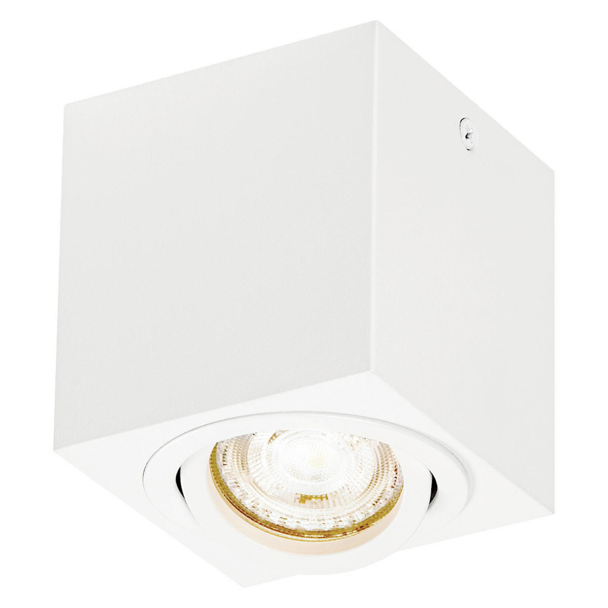 DECKENLEUCHTE 8/8/9,5 cm   - Weiß, Basics, Metall (8/8/9,5cm) - Osram