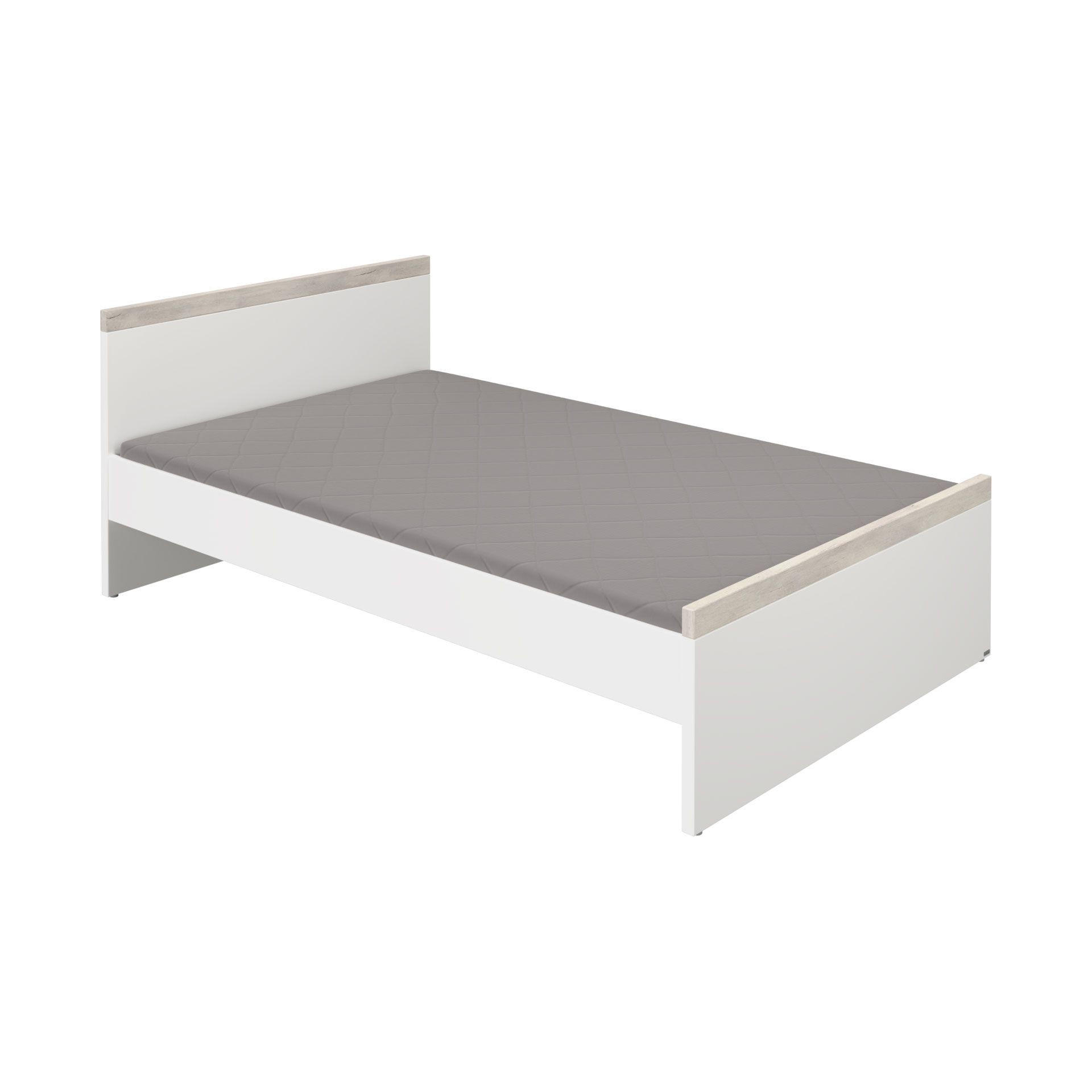 BETT KIRA 90/200 cm Weiß, Silbereichenfarben  - Weiß/Silbereichenfarben, Basics (90/200cm) - Paidi