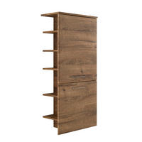 MIDISZEKRÉNY 50/123/33 cm  - krómszínű/tölgyfa színű, Konventionell, faalapú anyag/üveg (50/123/33cm) - Xora