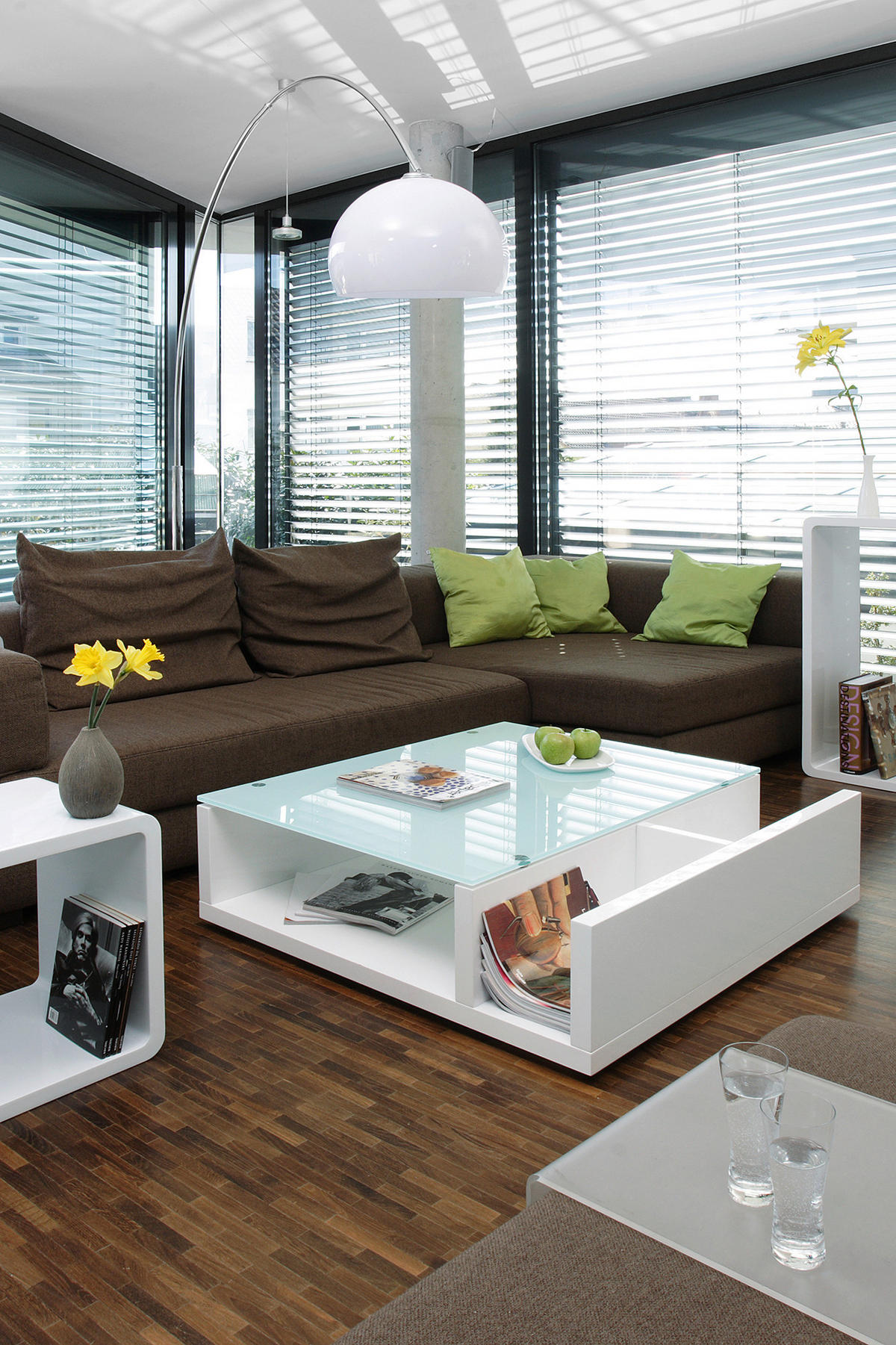COUCHTISCH Sicherheitsglas 100/100/30 cm rechteckig Weiß Hochglanz  - Weiß Hochglanz, Design, Glas/Holzwerkstoff (100/100/30cm) - Livetastic