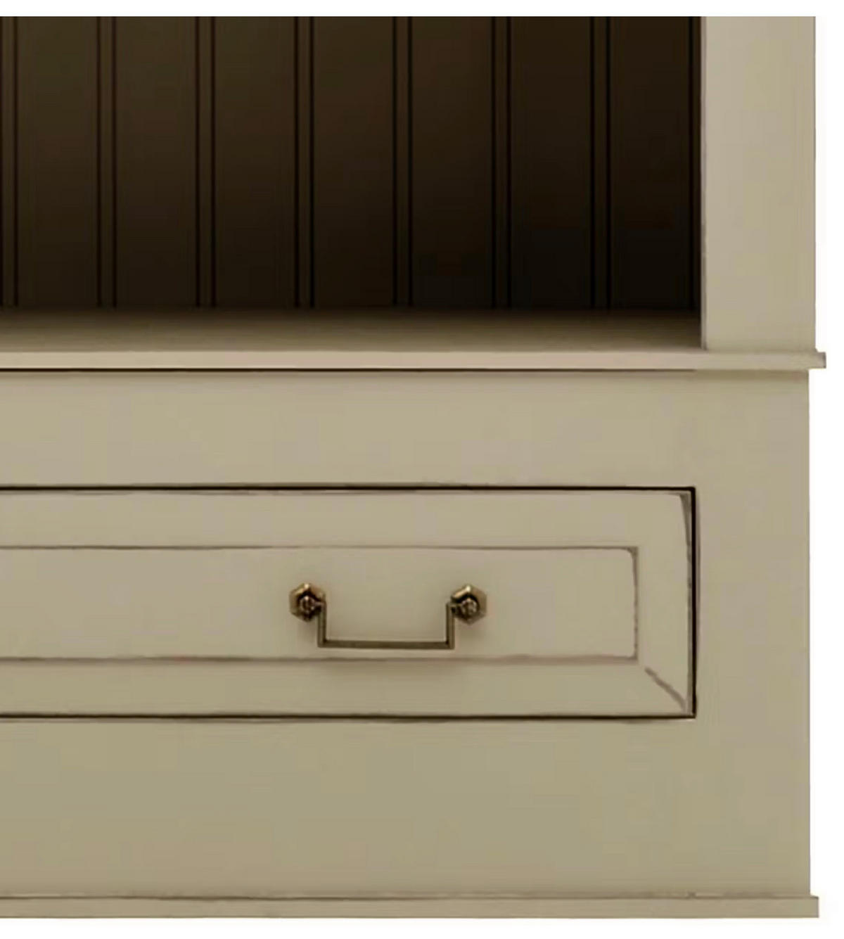 REGAL Pinie massiv Elfenbein  - Elfenbein/Bronzefarben, LIFESTYLE, Holz/Metall (117/238,5/46,5cm) - Livetastic